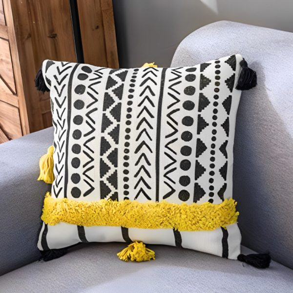 Boho Tasseled & Tufted Cushion Cover