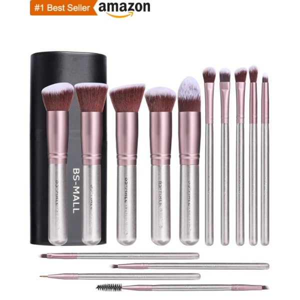 14PC LILAC GOLD MAKEUP BRUSH SET