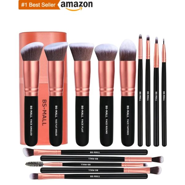 14PC GOLD BLACK MAKEUP BRUSH SET