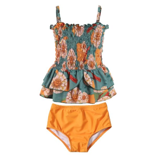 Girls 2-Piece Swimwear • Chic Vintage Floral