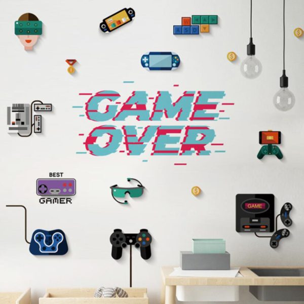 Game Over 3D Wall Sticker Set