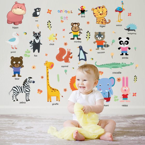 Learn Animal Names • Educational Wall Sticker Set