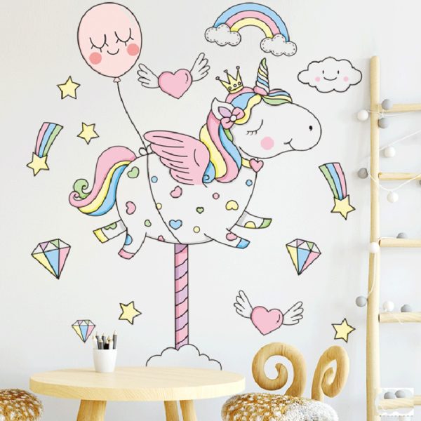 Adorable Unicorn Wall Sticker Set