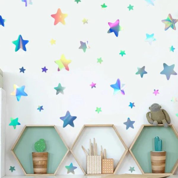 Multi-Sized Stars • True Holographic Wall Sticker Set