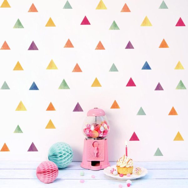 Wall Sticker Set - Small Water Color Colorful Triangles