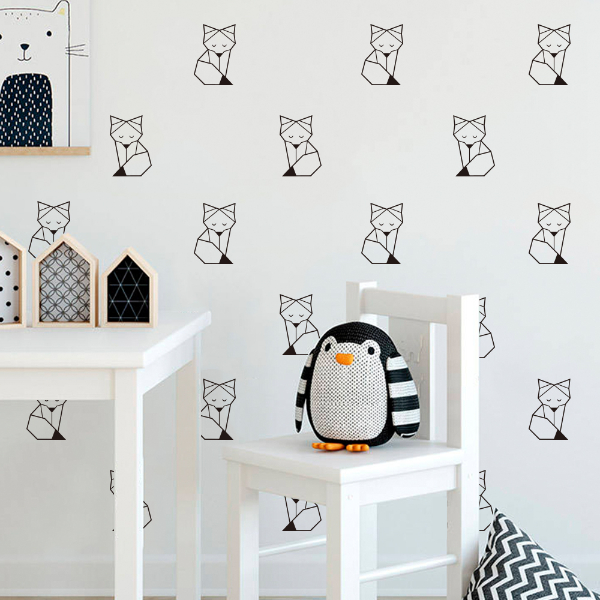 Wall Sticker Set - Origami Fox