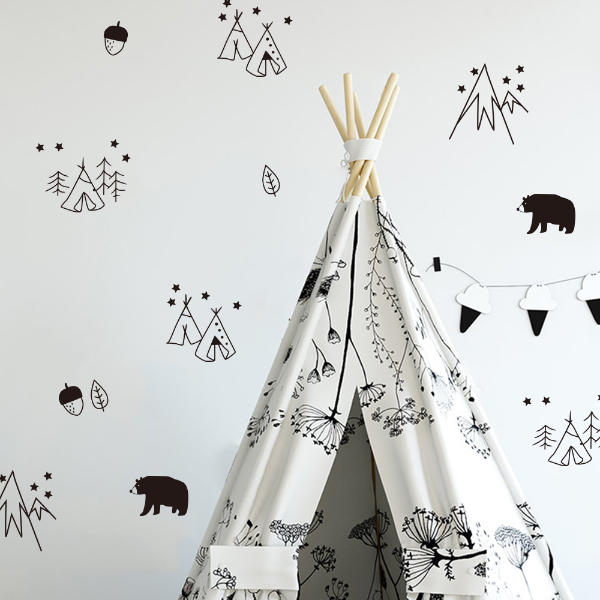 Wall Sticker Set - Mountain Tepee