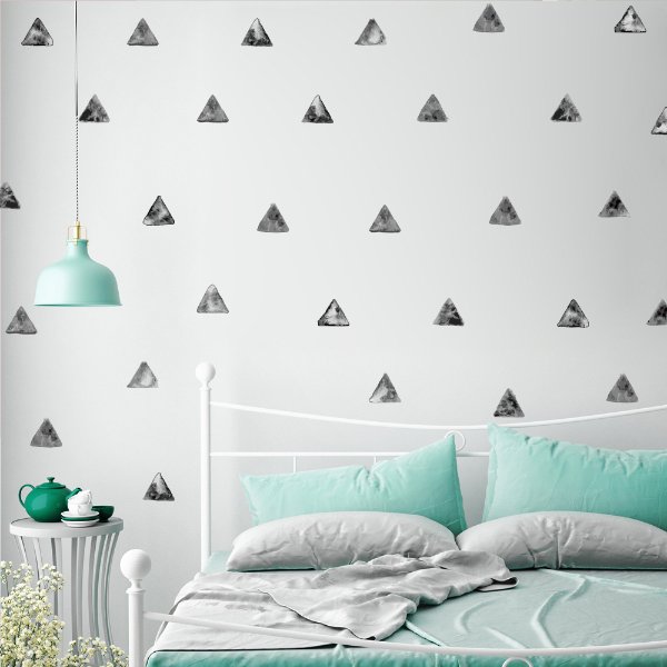 Wall Sticker Set - Water Color Black Triangles