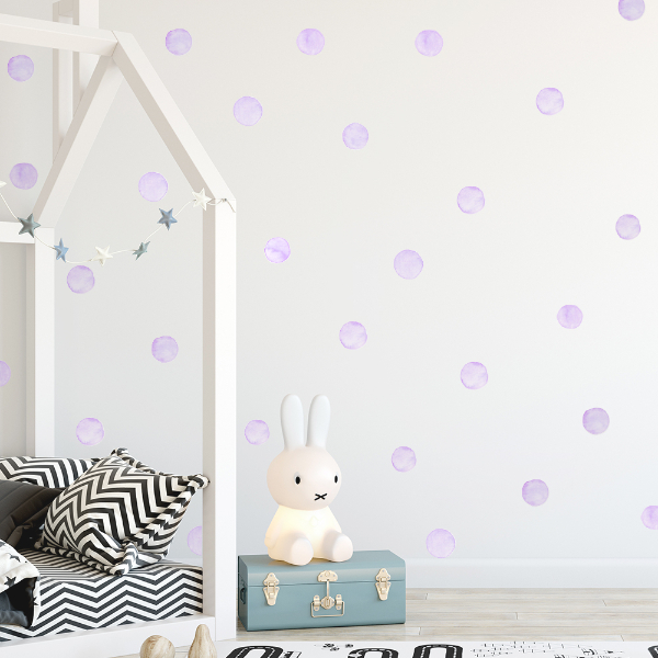 Water Color Purple Dots • Wall Sticker Set
