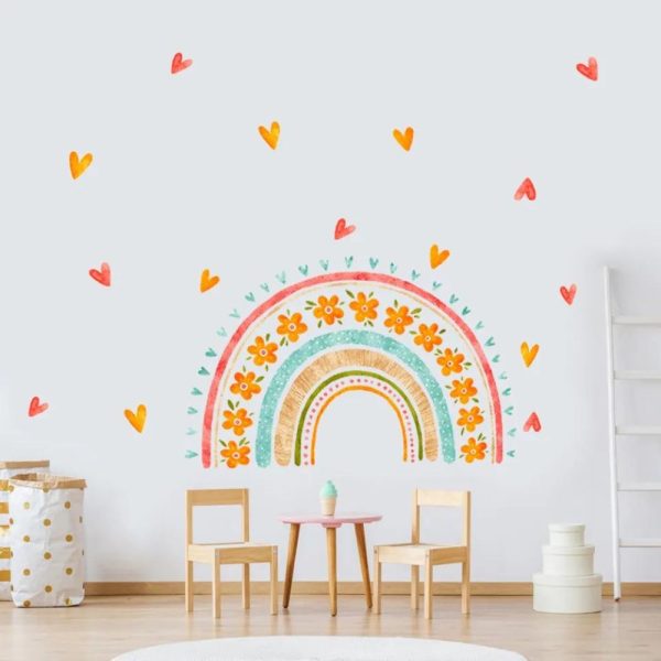 Flower Rainbow Wall Sticker Set