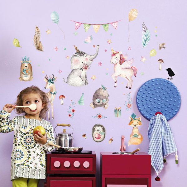 Unicorn Friends Festival Wall Sticker Set