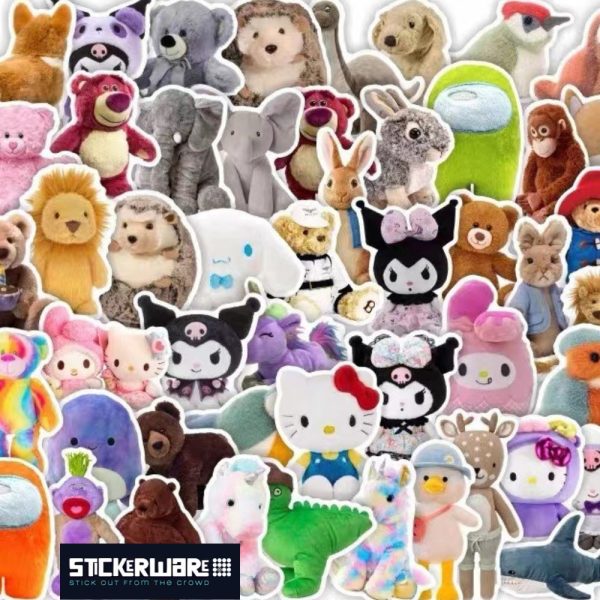 STUFFED CARTOONS • 50PC STICKERWARE BAG
