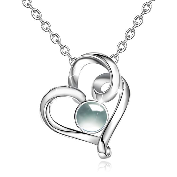 Connected Hearts • Rhodium Plated 925 Sterling Silver Nano Projection Necklace