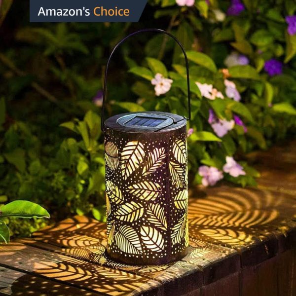 SOLAR LED GARDEN LANTERN • LEAFS